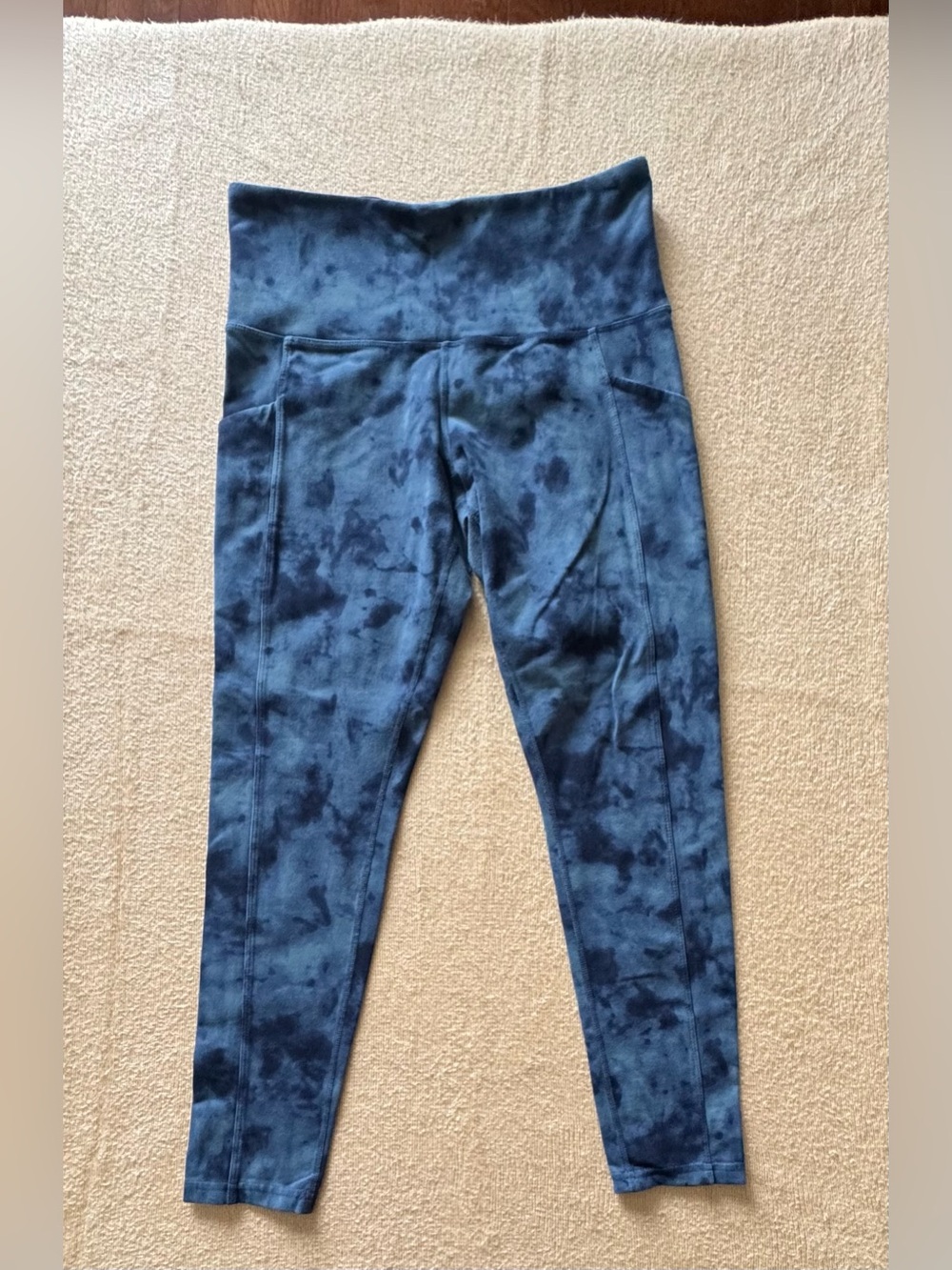Tuff Athletics Blue Tie-Dye High-Waist Capri Leggings